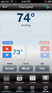 Thermostat Smart Phone App Screenshot